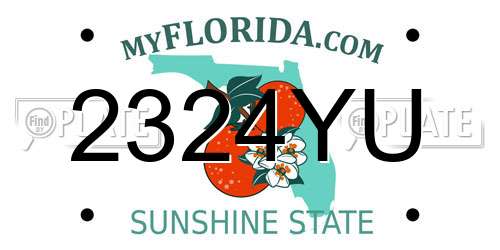 2324YU Florida License Plate