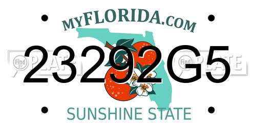 23292G5 Florida License Plate