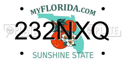 232NXQ Florida License Plate