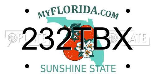 232TBX Florida License Plate