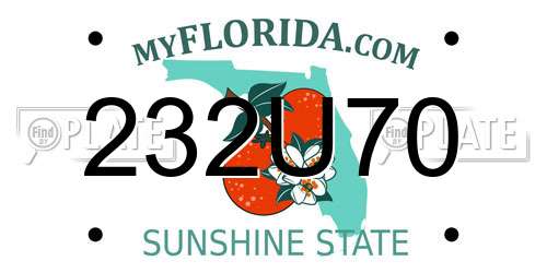 232U70 Florida License Plate