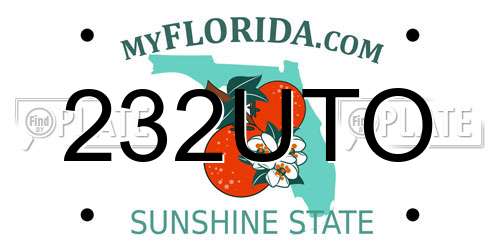 232UTO Florida License Plate