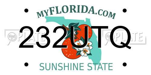 232UTQ Florida License Plate