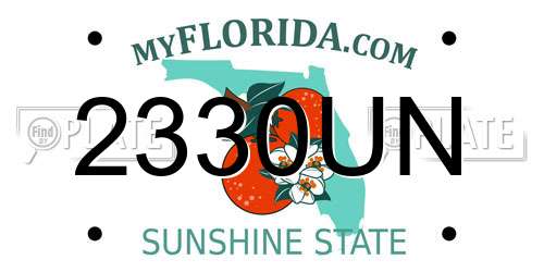2330UN Florida License Plate