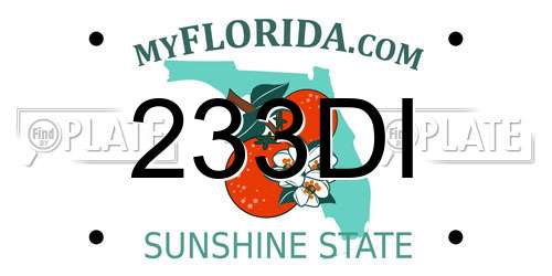 233DI Florida License Plate
