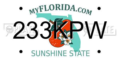 233KPW Florida License Plate