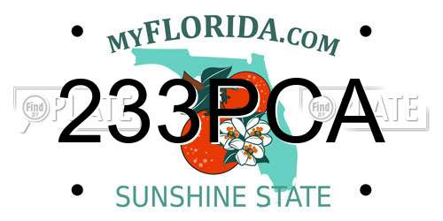 233PCA Florida License Plate