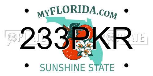 233PKR Florida License Plate