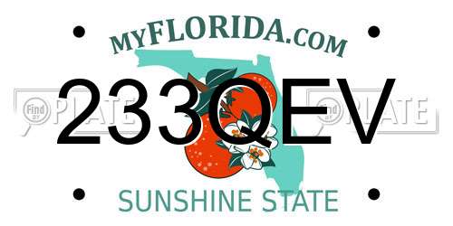 233QEV Florida License Plate
