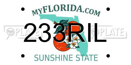 233RIL Florida License Plate
