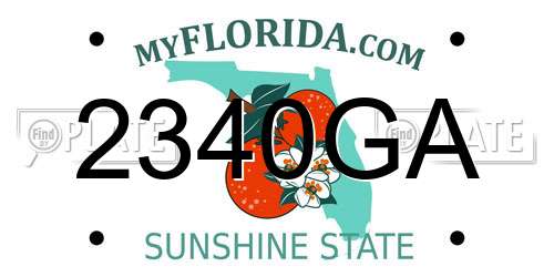 2340GA Florida License Plate