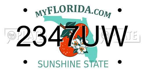 2347UW Florida License Plate