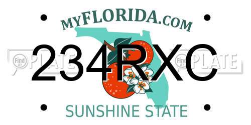 234RXC Florida License Plate