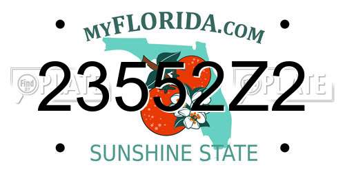 23552Z2 Florida License Plate