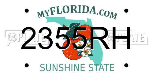 2355RH Florida License Plate
