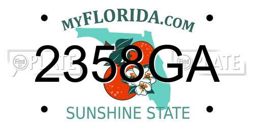 2358GA Florida License Plate