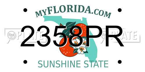 2358PR Florida License Plate