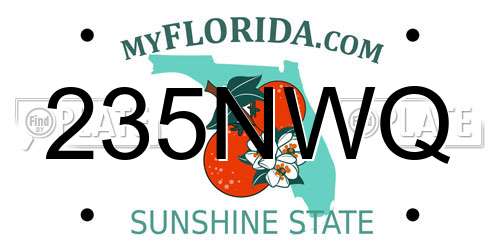 235NWQ Florida License Plate