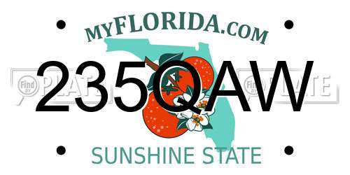 235QAW Florida License Plate