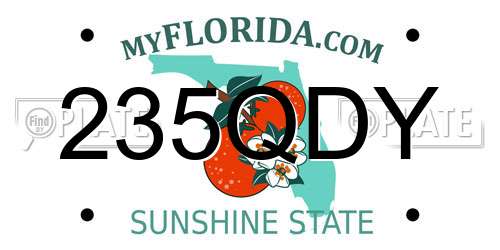 235QDY Florida License Plate