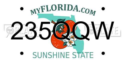 235QQW Florida License Plate