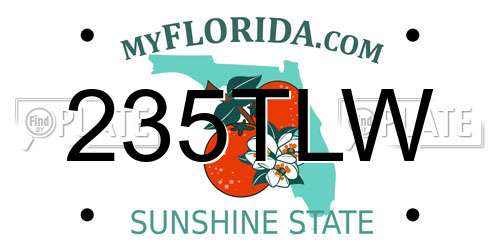 235TLW Florida License Plate