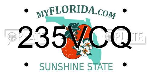 235VCQ Florida License Plate