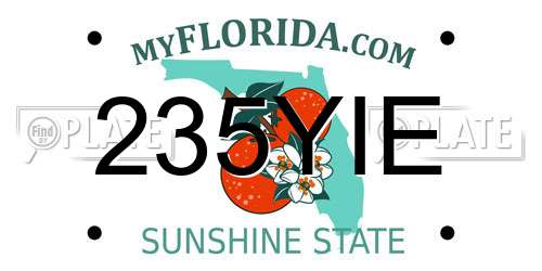 235YIE Florida License Plate