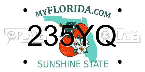 235YQ Florida License Plate