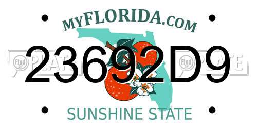 23692D9 Florida License Plate