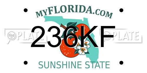 236KF Florida License Plate