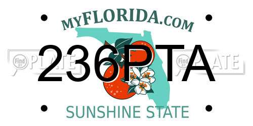 236PTA Florida License Plate