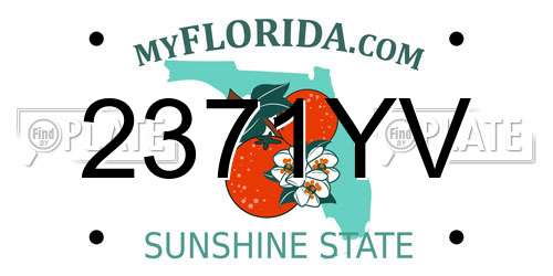 2371YV Florida License Plate