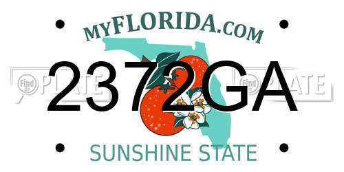 2372GA Florida License Plate
