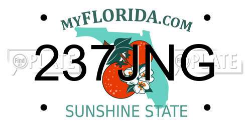 237JNG Florida License Plate