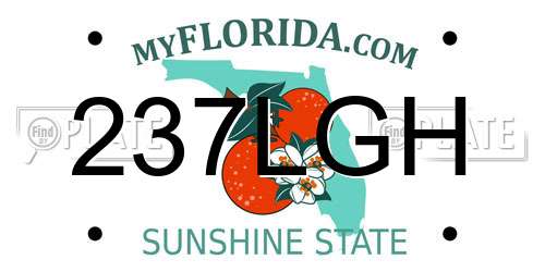 237LGH Florida License Plate