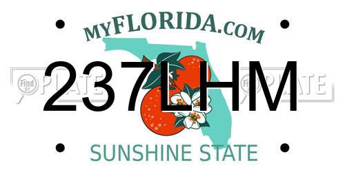 237LHM Florida License Plate