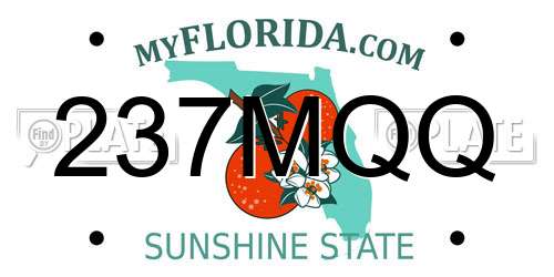 237MQQ Florida License Plate