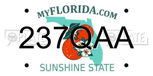 237QAA Florida License Plate