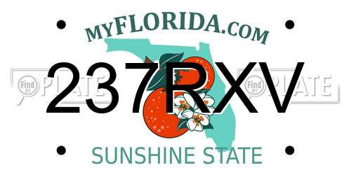 237RXV Florida License Plate