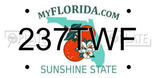 237TWF Florida License Plate