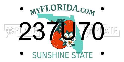 237U70 Florida License Plate