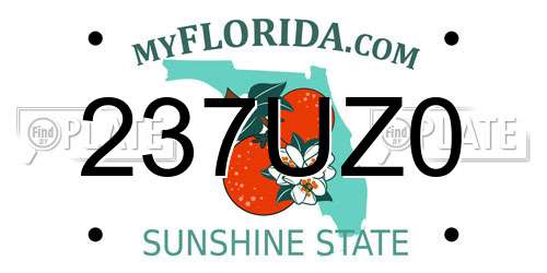 237UZ0 Florida License Plate