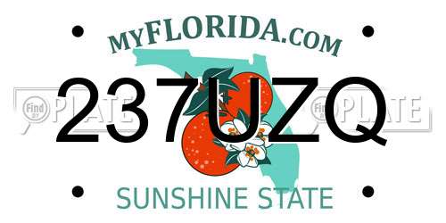 237UZQ Florida License Plate