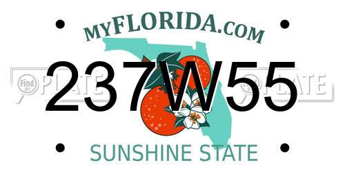 237W55 Florida License Plate