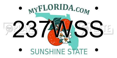 237WSS Florida License Plate