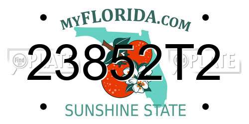 23852T2 Florida License Plate