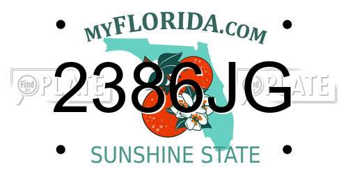 2386JG Florida License Plate