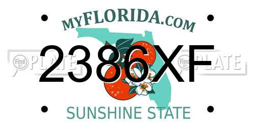 2386XF Florida License Plate