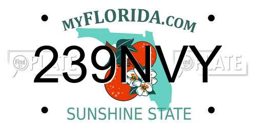 239NVY Florida License Plate